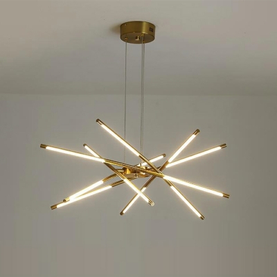 Nordic Style Creative Chandelier Minimalist LED Strip Chandelier for Living Room