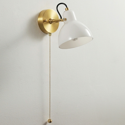 1 Light Wall Lighting Ideas Nordic Style Dome Shape Metal Sconce Lights