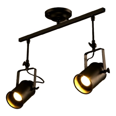 4 Light Close To Ceiling Fixtures Minimal Style Cylinder Shape Metal Flushmount Lighting