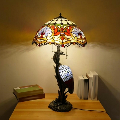 American Retro Art Desk Lamp Creative Stained Glass Desk Lamp