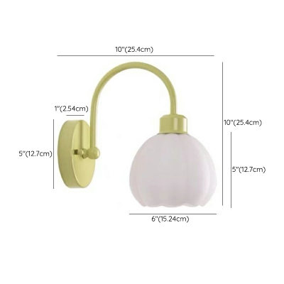 French Retro Green Wall Lamp Modern Simple Bud Glass Wall Mounted Lamp