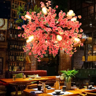 Industrial Style Art Hanging Lamp Creative Peach Blossom Decoration Hanging Lamp for Restaurant