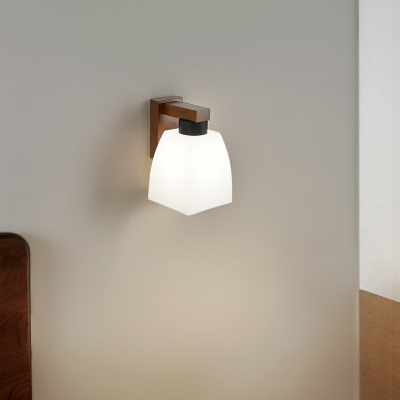 Japanese Wood Art Vanity Lamp Modern Minimalist Wall Lamp for Bathroom
