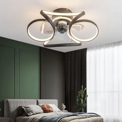Acrylic Led Flush Mount Contemporary Style Flush Mount Fan Lamps for Bedroom
