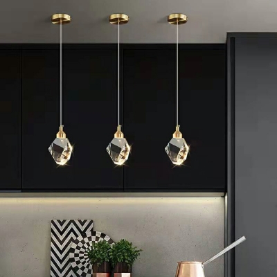 Modern Light Luxury Crystal Pendant Creative Full Copper Irregular Hanging Lamp
