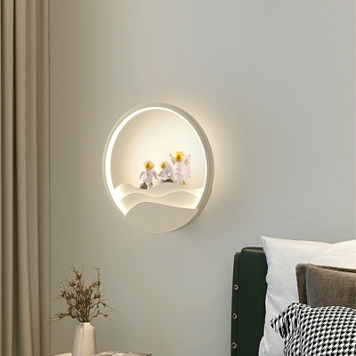 Round Sconce Light Contemporary Style Wall Sconce Lighting Acrylic for Living Room