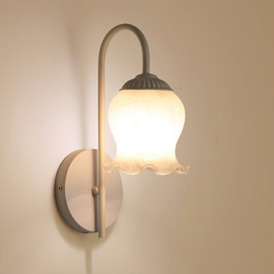 1 Light Wall Lighting Ideas Minimalist Style Flower Shape Metal Sconce Light