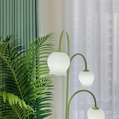 3 Lights Standard Lamps Contemporary Style Floor Lamps Glass for Bedroom