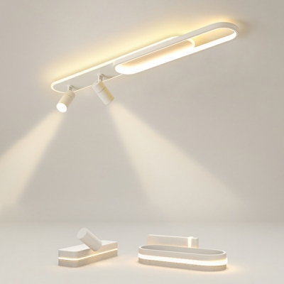 4 Light Ceiling Lamp Contemporary Style Oval Shape Metal Flush Mount Chandelier Lighting