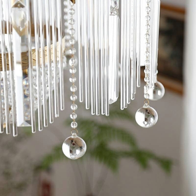 6 Light Pendant Lighting Ultra-Modern Style Waterfall Shape Metal Hanging Ceiling Light