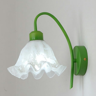 French Retro Green Wall Lamp Modern Minimalist Flower Acrylic Wall Mount Fixture