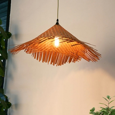 Japanese Style Bamboo Art Hanging Lamp Creative Weaving Hanging Lamp