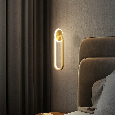 Modern Minimalist Line Single Pendant Creative Ring-shaped Long Hanging Lamp