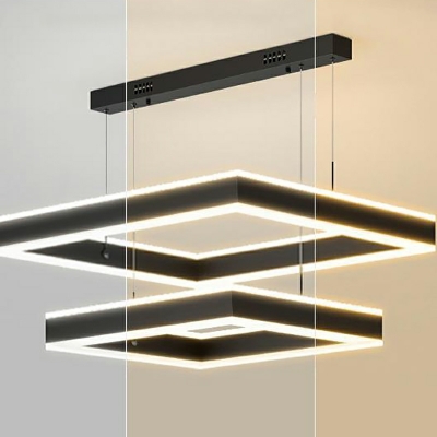 Nordic Multi Layer LED Chandelier Creative Square Chandelier for Living Room