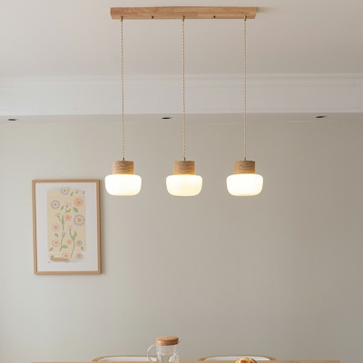 Nordic Simple Single Pendant Creative Hemp Rope Glass Hanging Lamp