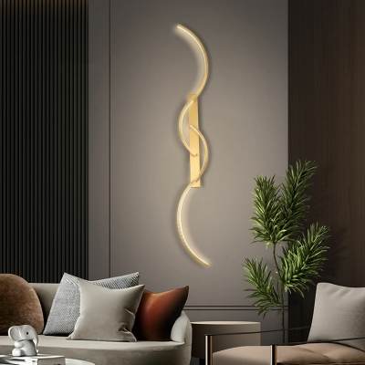 1 Light Wall Lighting Ideas Simple Style Linear Shape Metal Sconce Light