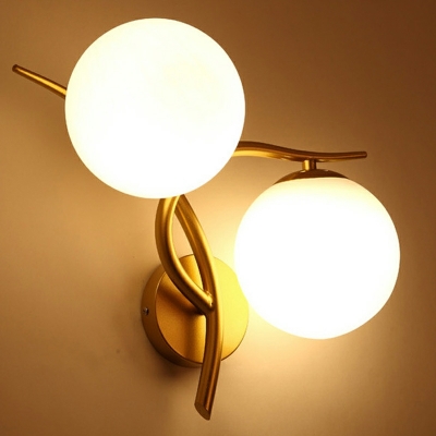 2 Light Wall Lighting Ideas Industrial Style Globe Shape Metal Sconce Lights