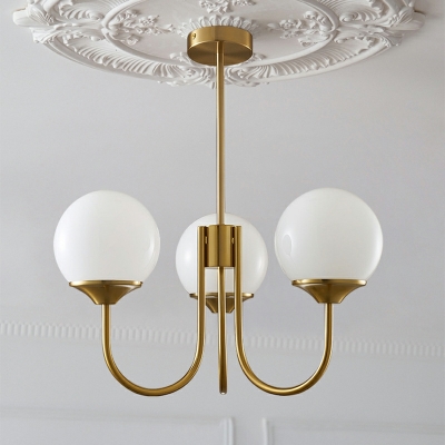 3 Light Pendant Lighting Ultra-Modern Style Globe Shape Metal Hanging Ceiling Light