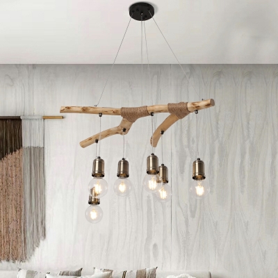 Island Pendant Lights Industrial Style Wood Island Lighting Fixtures for Living Room
