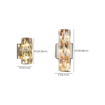 Light Luxury Crystal Wall Lamp Modern Creative Strip Wall Mount Fixture for Bedroom