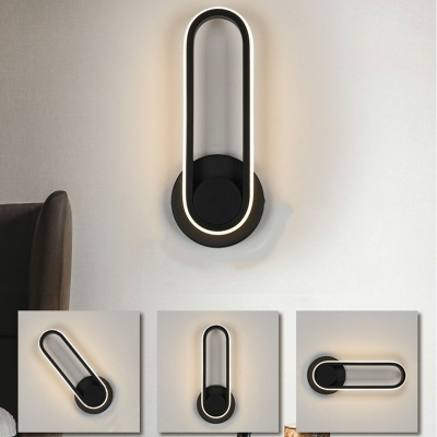 Oval Sconce Light Modern Style Wall Sconce Lighting Acrylic for Living Room