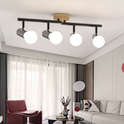 3 Light Close To Ceiling Fixtures Minimalist Style Orbit Shape Metal Flushmount Lighting