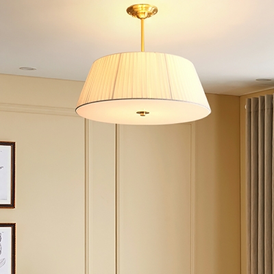 4 Light Pendant Light Fixtures Traditonal Style Drum Shape Metal Hanging Ceiling Lights
