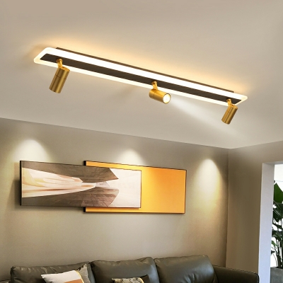 5 Light Ceiling Lamp Contemporary Style Tube Shape Metal Flush Mount Fixture