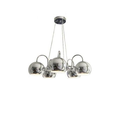 7 Light Pendant Light Fixtures Contemporary Style Globe Shape Metal Hanging Ceiling Lights