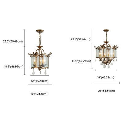 American Retro Crystal Chandelier Creative Glass Candle Chandelier