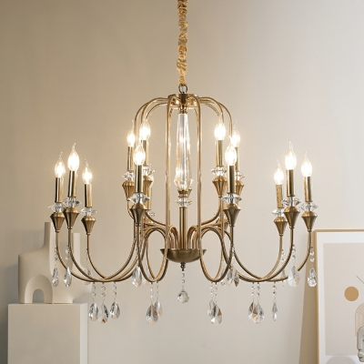 French Classic Crystal Chandelier Creative Metal Candle Chandelier