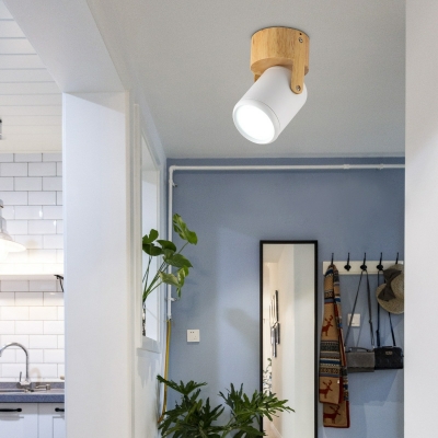 Nordic Minimalist Wooden Track Light Creative LED Flushmount Ceiling Light