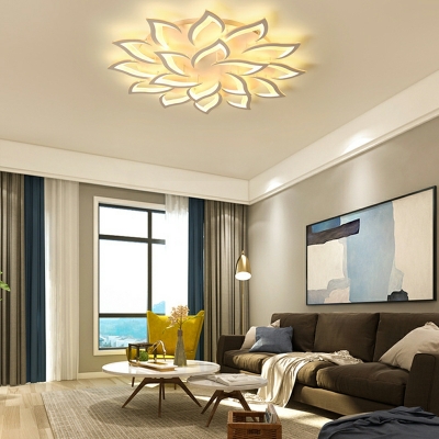 Nordic Simple LED Ceiling Light Fixture Creative Petal Shape Ceiling Lamp for Living Room