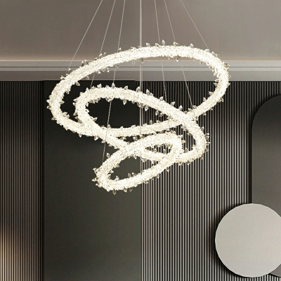 Postmodern Crystal Chandelier Simple Light Luxury Circle Chandelier for Living Room
