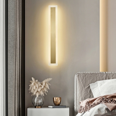 1 Light Wall Lighting Ideas Minimalist Style Rectangle Shape Metal Sconce Lights