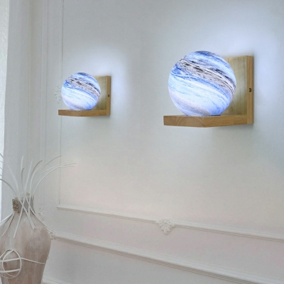 1 Light Wall Mounted Light Modern Style Globe Shape Glass Sconce Lights