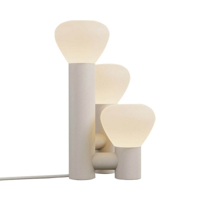 3 Light Nightstand Lights Contemporary Style Geometric Shape Glass Night Table Light