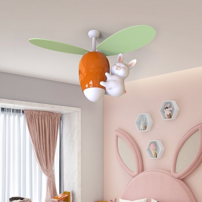 Creative Cartoon Ceiling Fan Light Modern LED Ceiling Mounted Fan Light for Bedroom