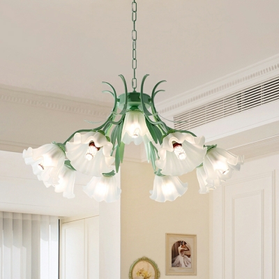 French Country Style Chandelier Creative Retro Glass Chandelier for Bedroom