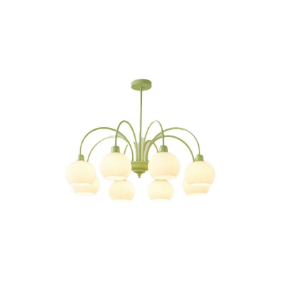 French Fresh Chandelier Creative Flower Glass Chandelier for Living Room