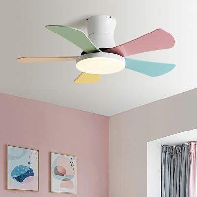Modern LED Ceiling Lamp Creative Macaron Ceiling Mounted Fan Light
