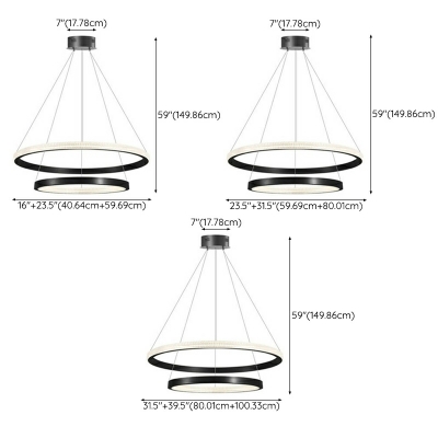 1 Light Pendant Lamp Contemporary Style Circle Shape Metal Hanging Ceiling Light