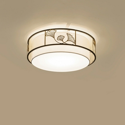 12 Light Close To Ceiling Fixtures Trditional Style Geometric Shape Fabric Flushmount Lighting