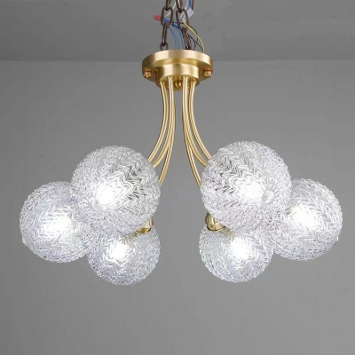8 Light Ceiling Lamp Modern Style Globe Shape Metal Flush Mount Chandelier Lighting