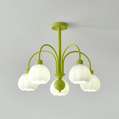 8 Light Pendant Lighting Ultra-Modern Style Flower Shape Metal Hanging Ceiling Light