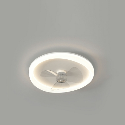 Nordic Minimalist LED Fan Light White Acrylic Ceiling Mounted Fan Light for Bedroom