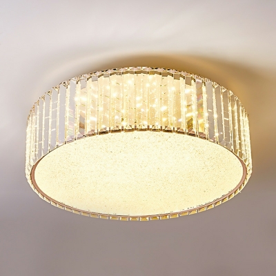 1 Light Ceiling Lamp Modern Style Round Shape Metal Flush Mount Chandelier Lighting
