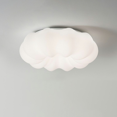 1 Light Close To Ceiling Fixture Kids Style Cloud Shape Metal Flushmount Lighting