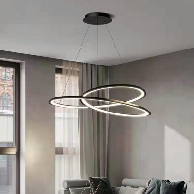 1 Light Pendant Lamp Contemporary Style Linear Shape Metal Hanging Ceiling Light