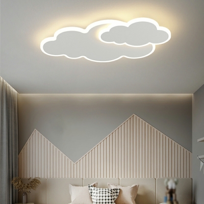 2 Light Ceiling Lamp Kids Style Cloud Shape Metal Flush Chandelier Lighting